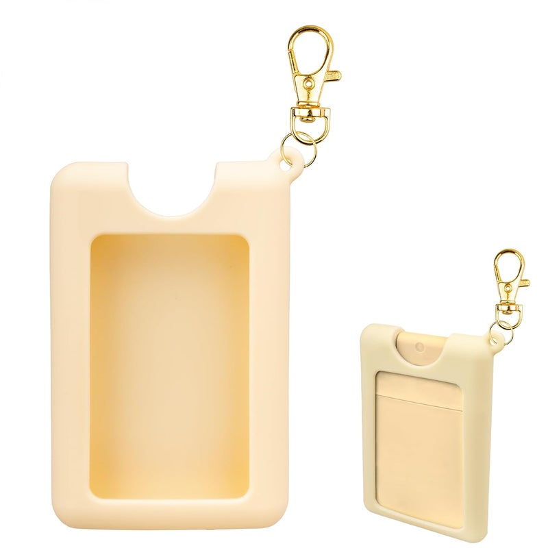 VANEST Silicone Case Compatible with Noshinku Pocket Hand Sanitizer, Protective Case with Keychain for Refillable Travel Size, Hand Sanitizer Spray Accessory (Yellow) - Image 1